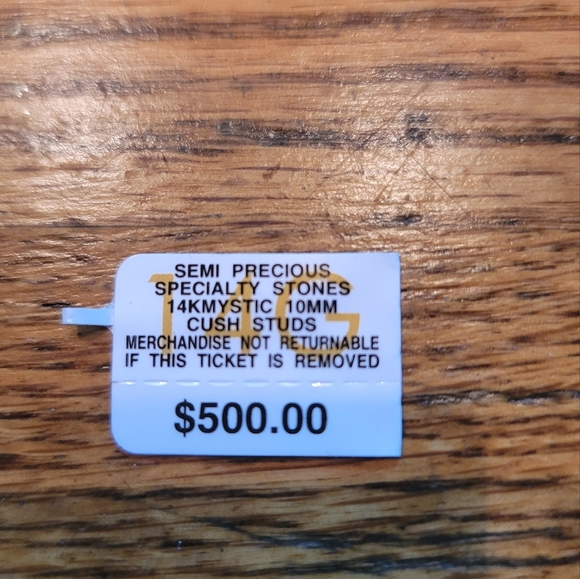 NWT 10MM Mystic 14KT Gold Square Earrings - Picture 4 of 6